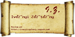 Iványi Zétény névjegykártya